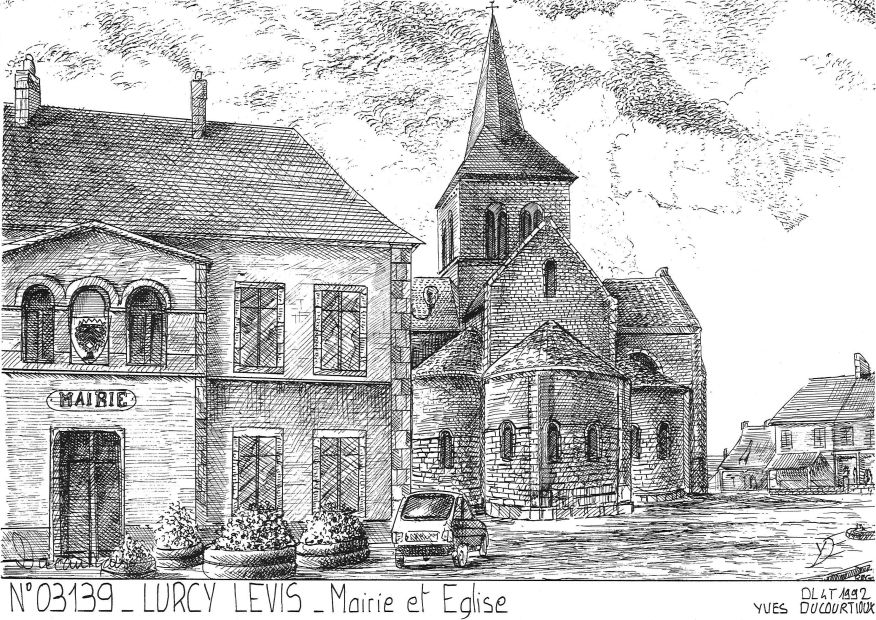 N 03139 - LURCY LEVIS - mairie et église